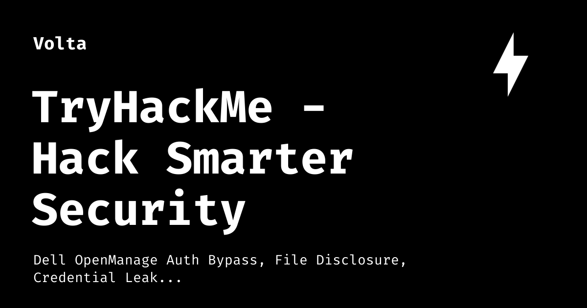 TryHackMe - Hack Smarter Security